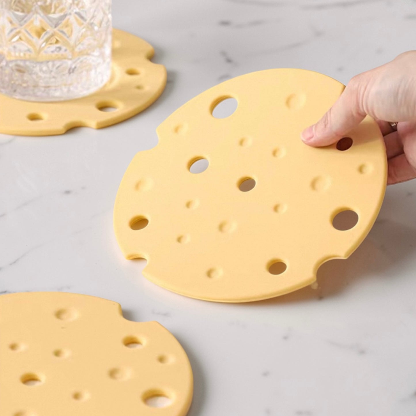 Rubber cheese coaster