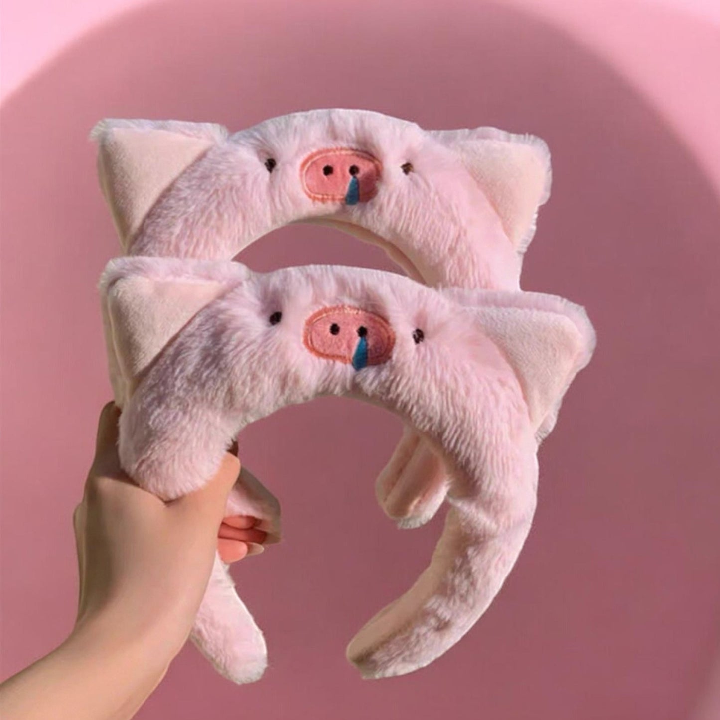 Pink pig headband