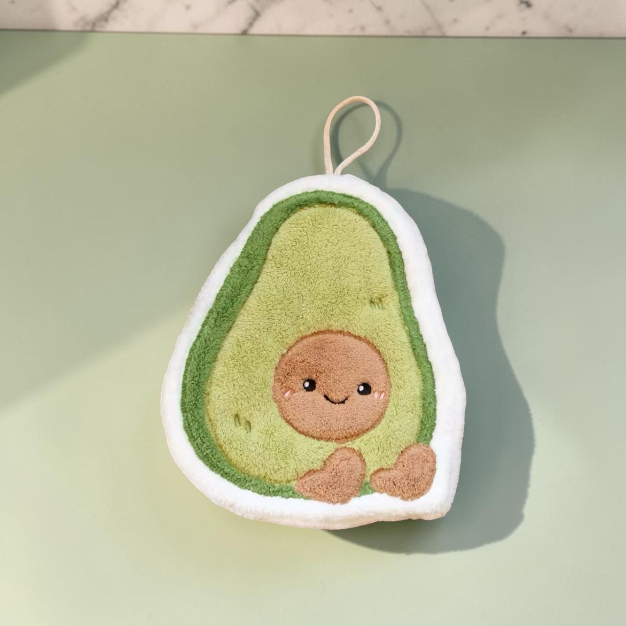 Jelly-cat inspired avocado hand towel