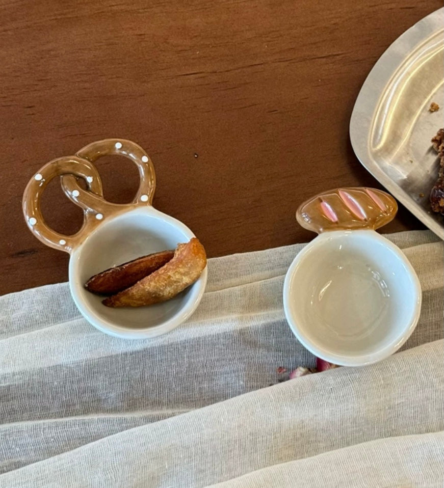 Pretzel and Bread Dipping Sauce Plate